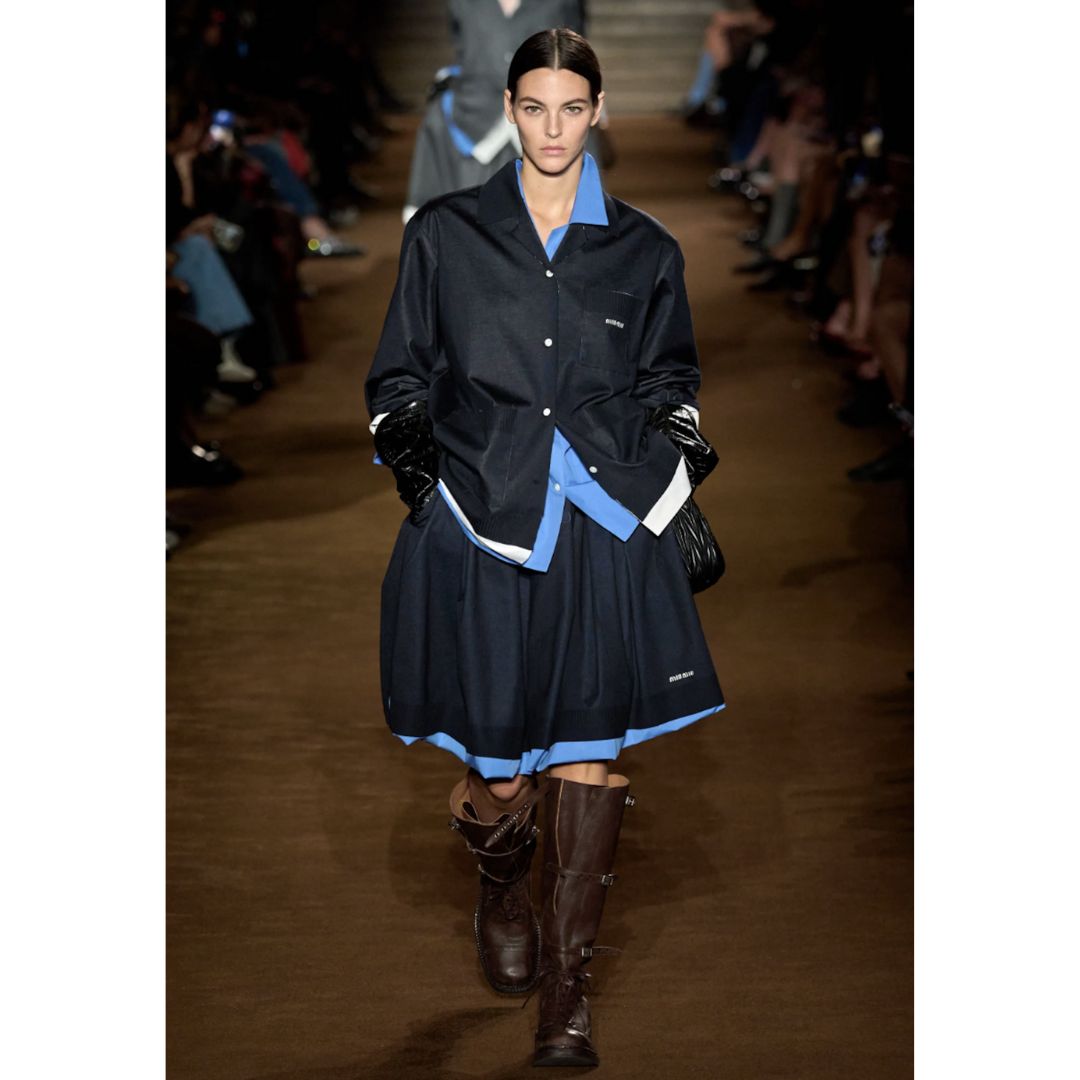 Miu Miu F/W 2024 Pleated Poplin Skirt