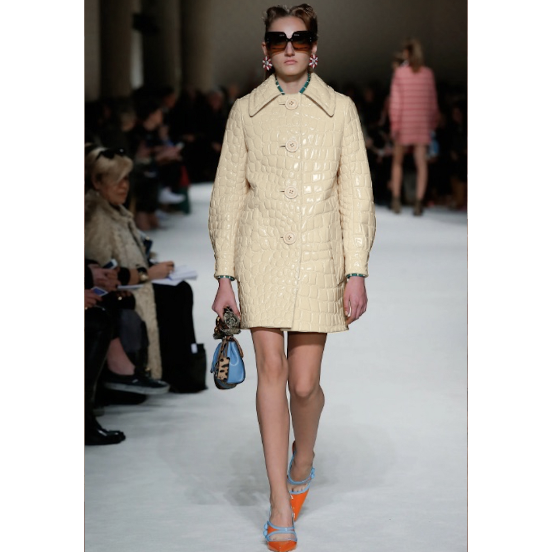 Miu Miu F/W 2015 Embossed Patent Coat
