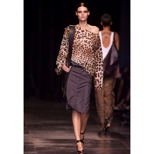 Saint Laurent S/S 2000 Leopard Print Blouse