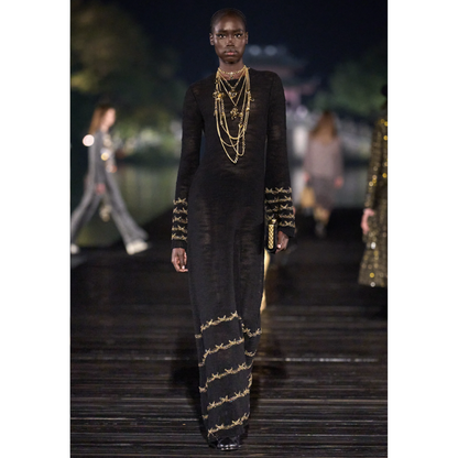Chanel Pre-Fall 2025 Paris-Hangzhou Lamé Crochet Dress
