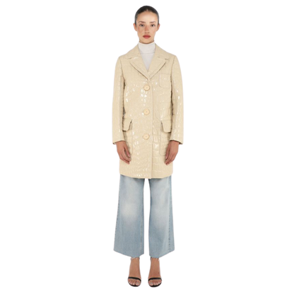 Miu Miu F/W 2015 Embossed Patent Coat