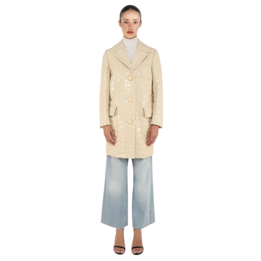 Miu Miu F/W 2015 Embossed Patent Coat