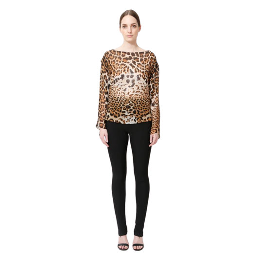 Saint Laurent S/S 2000 Leopard Print Blouse