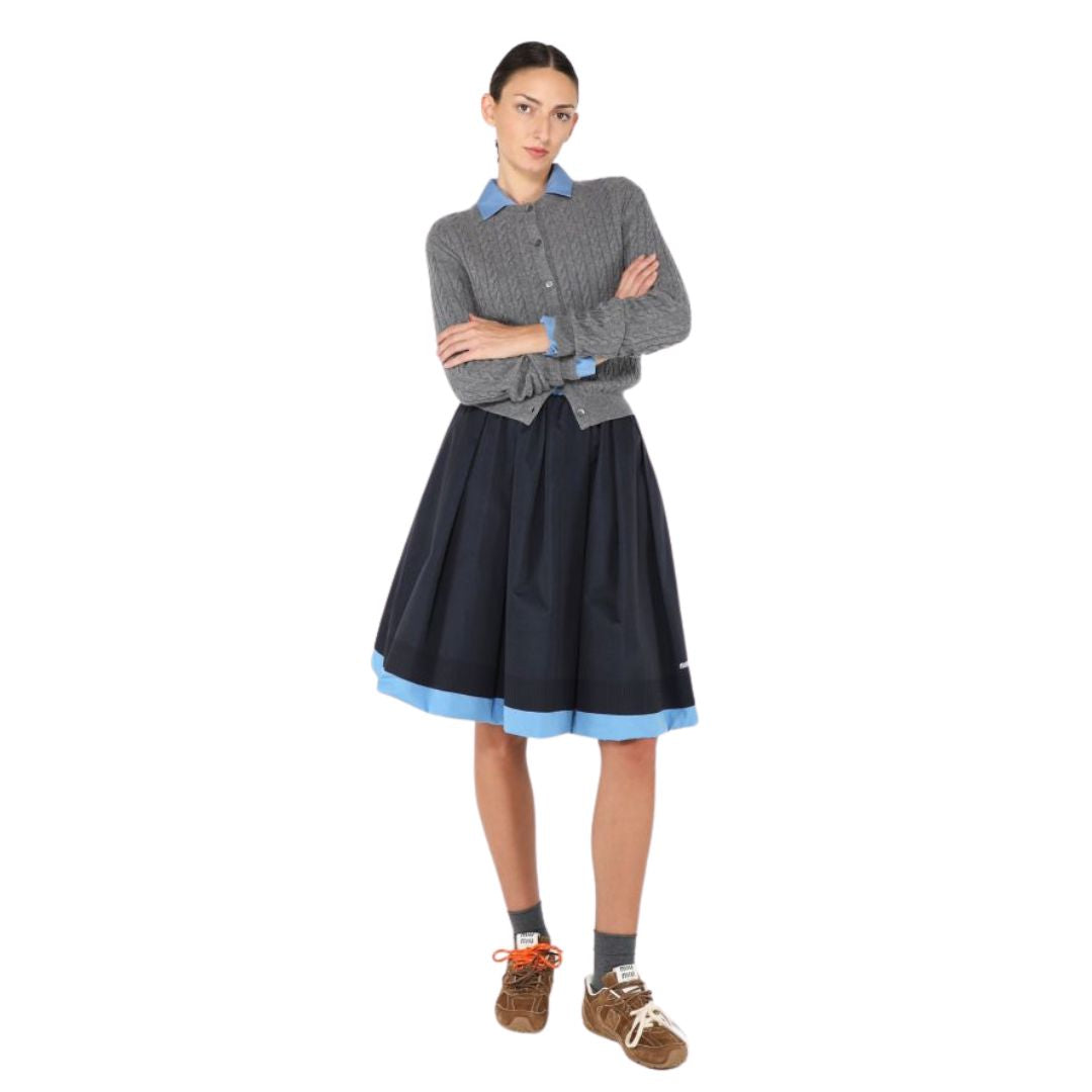 Miu Miu F/W 2024 Pleated Poplin Skirt