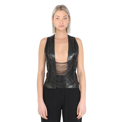 Helmut Lang ULTRA RARE F/W 1992 Leather Cord Vest