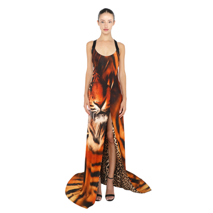 Roberto Cavalli S/S 2022 Re-Edition 2001 Tiger Gown