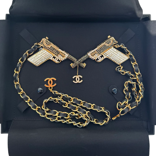 Chanel by Karl Lagerfeld RARE fall 2001 runway double pistol chain belt