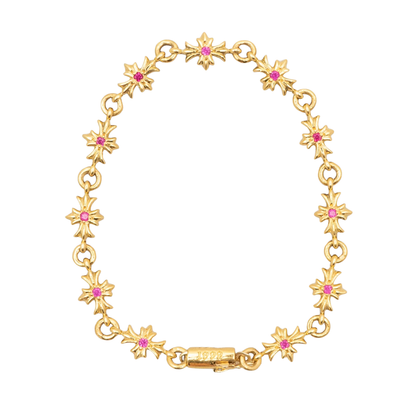 Chrome Hearts 22k Ruby Tiny E Bracelet