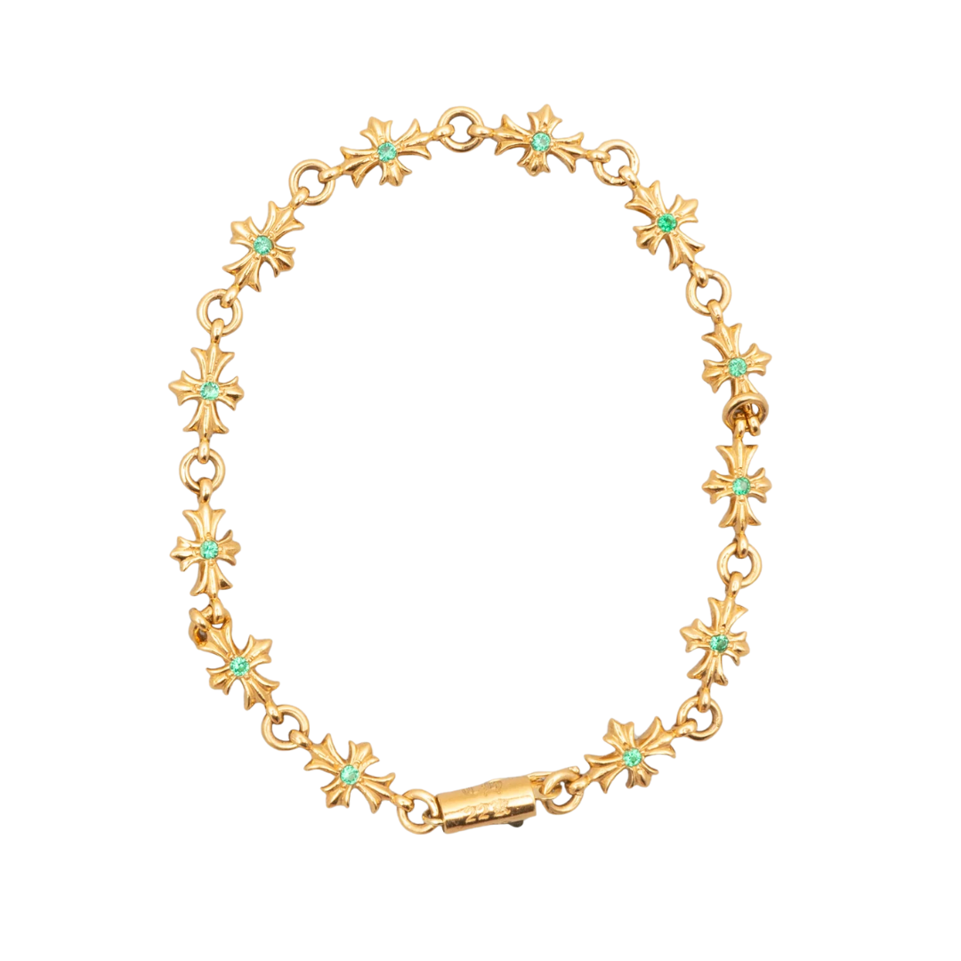 Chrome Hearts 1999 22k Emerald Tiny E Bracelet