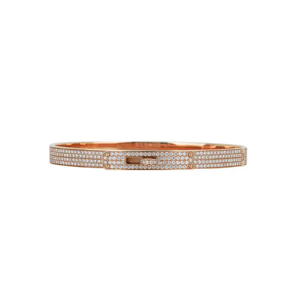 Hermès Rose Gold Diamond Kelly Bracelet