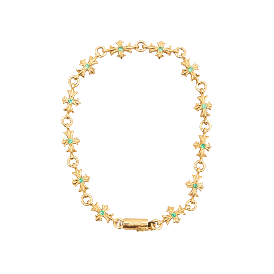 Chrome Hearts 1999 22k Emerald Tiny E Bracelet