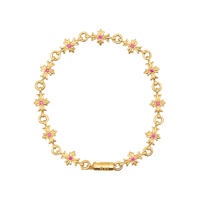 Chrome Hearts 22k Ruby Tiny E Bracelet